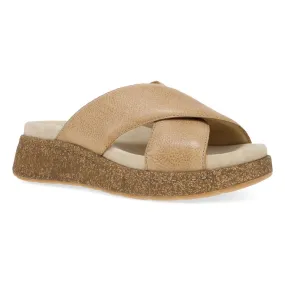Bridget Platform Cork Sandal in Suede Honey