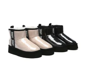 Clear Waterproof Shearling Boots Coated Classic Platform