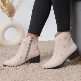 Galaxy Glimmer Booties - Beige
