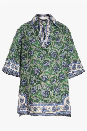 Green and Blue Floral Junie Tunic Dress