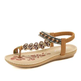 GRW Leisure Sandals For Women Back Strap Breathable Bohemian Flip-flops Walking Summer