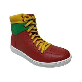 Travel Fox 900 Men's Red Yellow and Green Leather High Top Sneakers 916101 33