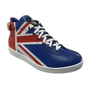 Travel Fox British Style Men's Red White and Blue Leather Sneakers 915601 21