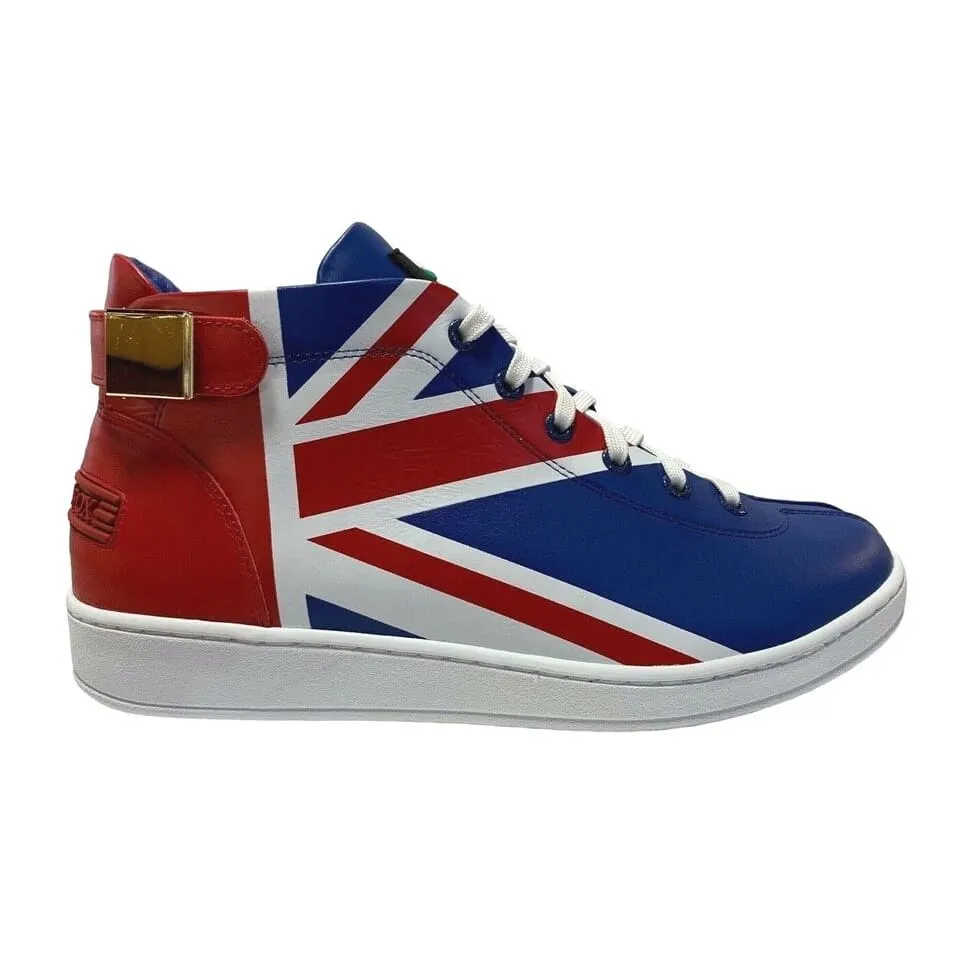 Travel Fox British Style Men's Red White and Blue Leather Sneakers 915601 21