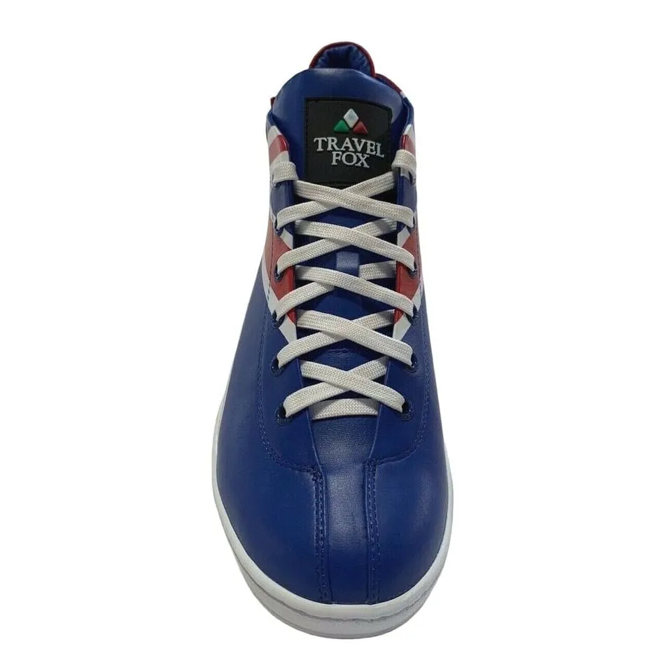 Travel Fox British Style Men's Red White and Blue Leather Sneakers 915601 21