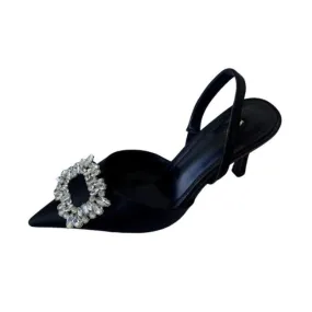 Women's Pumps Luxury Crystal Slingback High Heels